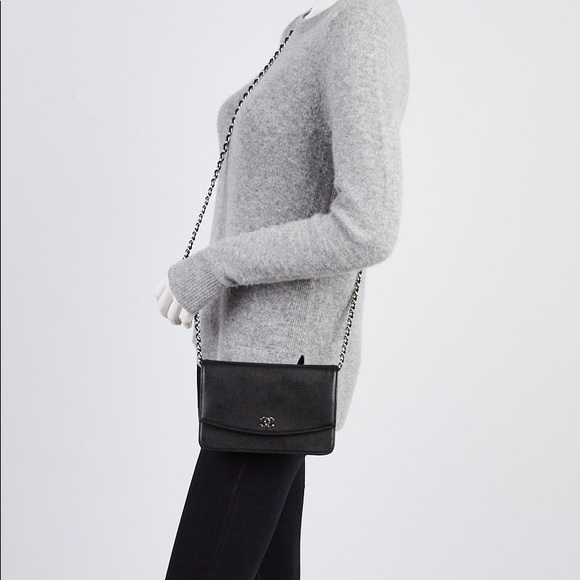 Chanel Black Sevruga Wallet on Chain Caviar - Picture 3 of 16